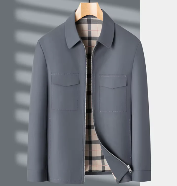 Herenjas – Slim Fit – Ademend Katoen – Heuplengte – Rits en Klepzakken