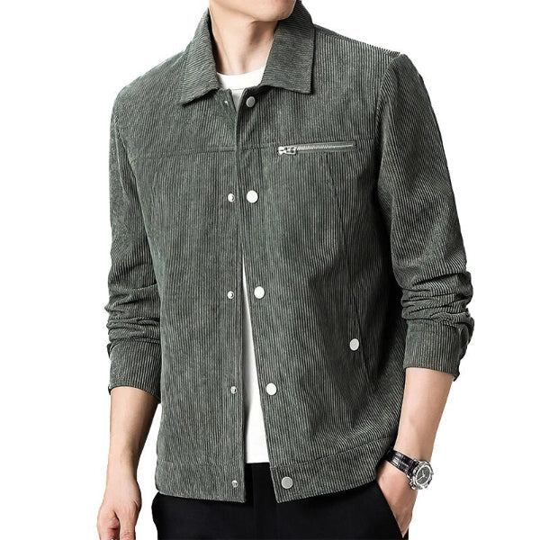 Heren Jack – Corduroy – Regular Fit – Knoopsluiting – Borstzak met Rits – Casual