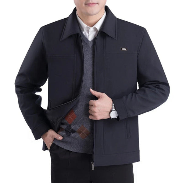 Heren Jas – Regular Fit – Notch Revers – Ritssluiting – Business Casual Stijl