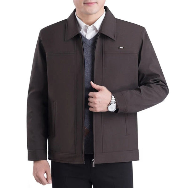 Heren Jas – Regular Fit – Notch Revers – Ritssluiting – Business Casual Stijl