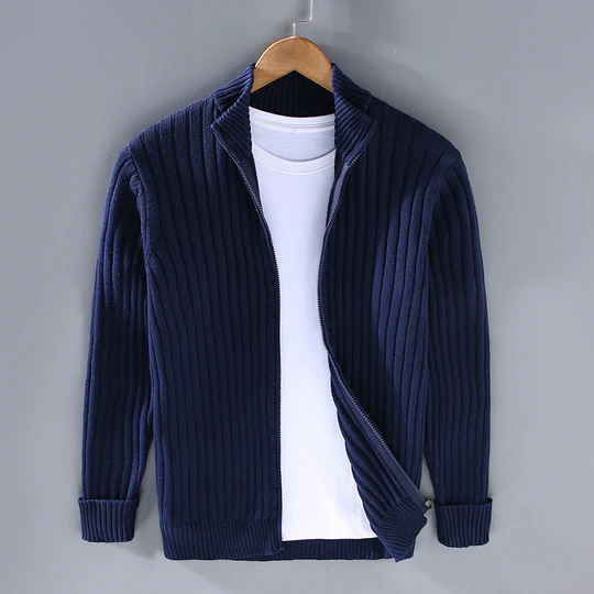 Heren Vest – Slim Fit – Katoen – Geribd – Ritsluiting – Geschikt voor Layering