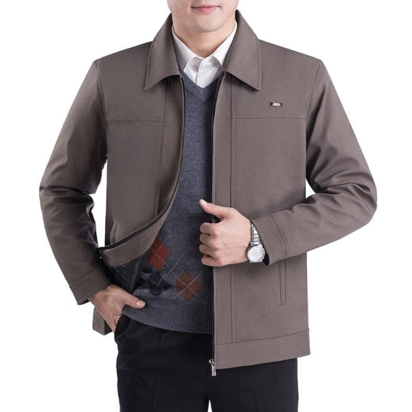 Heren Jas – Regular Fit – Notch Revers – Ritssluiting – Business Casual Stijl