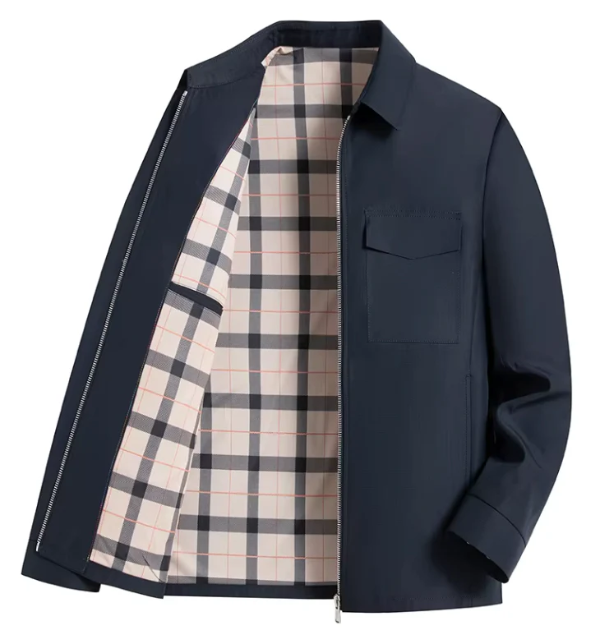 Herenjas – Slim Fit – Ademend Katoen – Heuplengte – Rits en Klepzakken