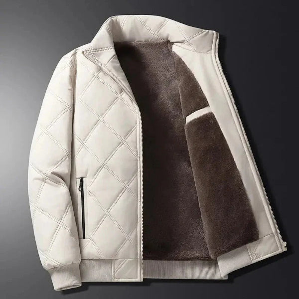 Heren Gewatteerde Jas – Fleece Voering – Winddicht – Regular Fit – Heuplengte