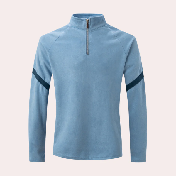 Heren Pullover – Wolmix – Relaxed Fit – Hoge Kraag Kwart Rits – Raglanmouwen