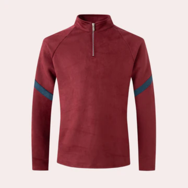 Heren Pullover – Wolmix – Relaxed Fit – Hoge Kraag Kwart Rits – Raglanmouwen