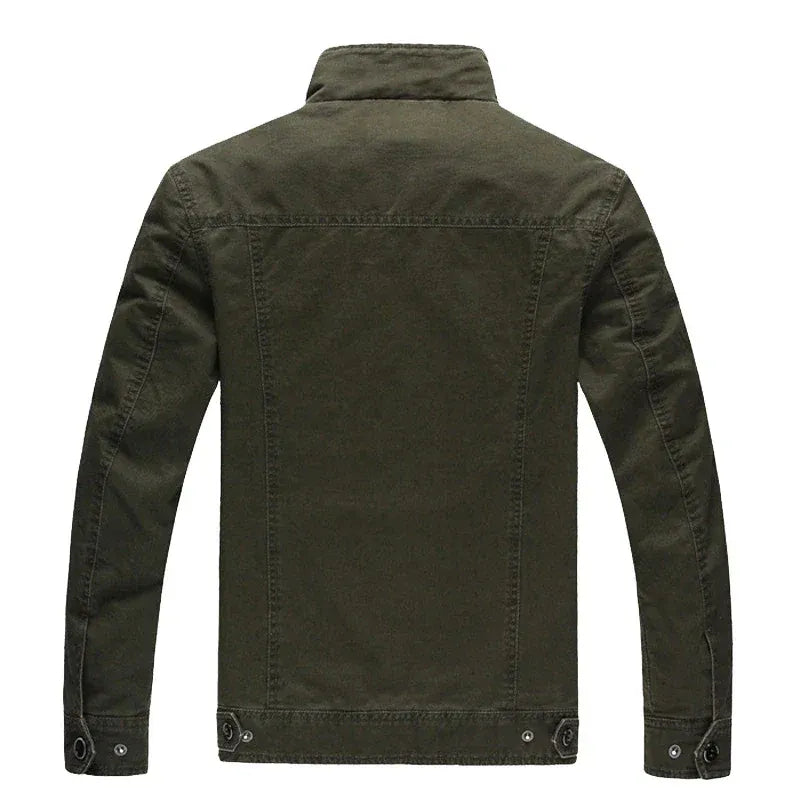 Heren bikerjack – Cotton – Getailleerde pasvorm – Ritssluiting – Epauletten