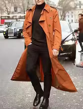 Heren trenchcoat – Getailleerde pasvorm – Dubbelrijige sluiting – Gevoerd met fleece – Met capuchon