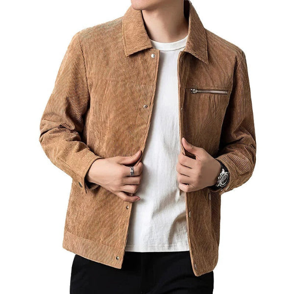 Heren Jack – Corduroy – Regular Fit – Knoopsluiting – Borstzak met Rits – Casual