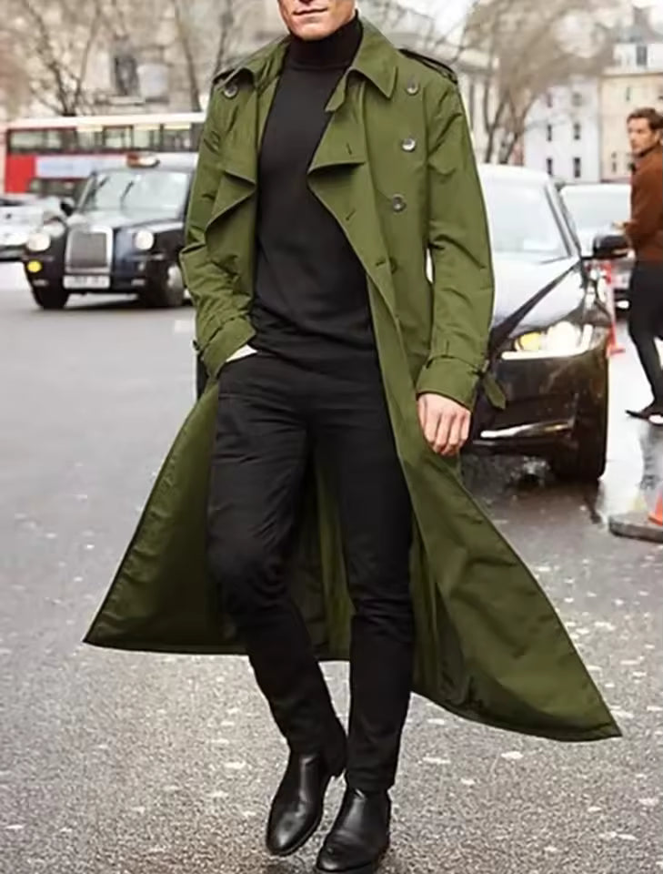 Heren trenchcoat – Getailleerde pasvorm – Dubbelrijige sluiting – Gevoerd met fleece – Met capuchon