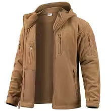 Heren Fleece Jas – Relaxed Fit – Capuchon – Volledige Rits – Functionele Zakken