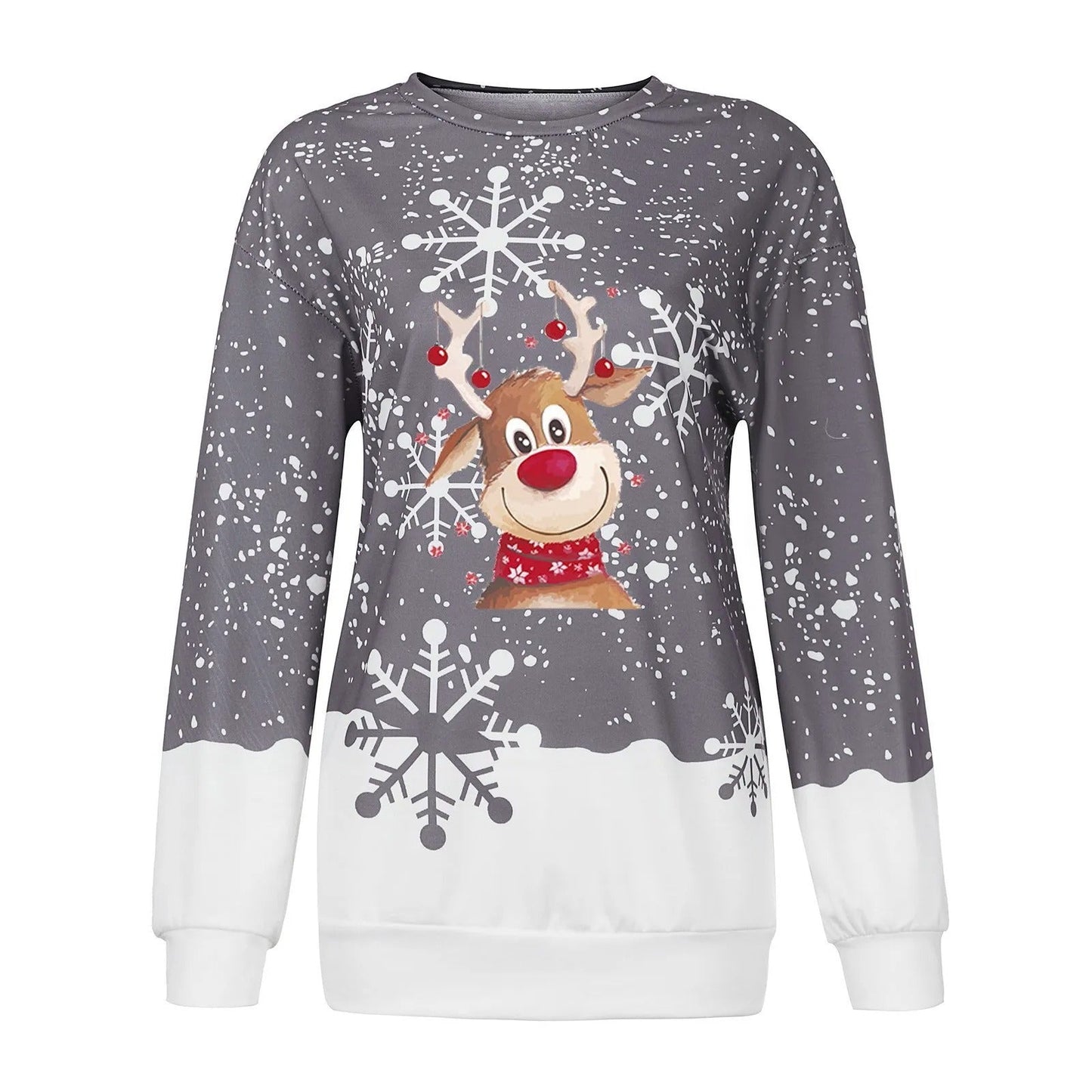Marinthe | Rendier Sneeuwvlok Print Kersttrui