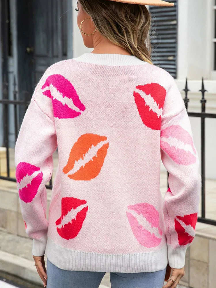 Amelia | Trui met Lippenprint