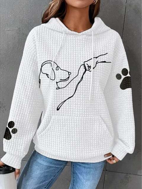 Veronika | Warme Hoodie met Hond Print