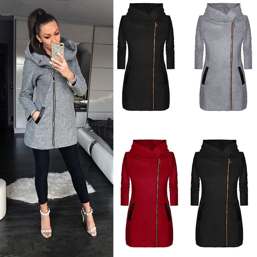 Lisbet | Moderne Lange Hoodie Winterjas