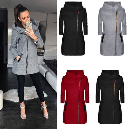 Lisbet | Moderne Lange Hoodie Winterjas