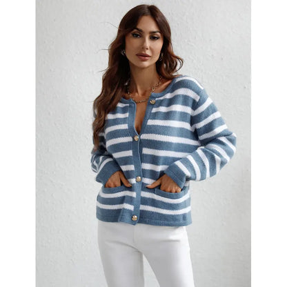 Jennessa | Stijlvol  Gestreept Gebreid Vest