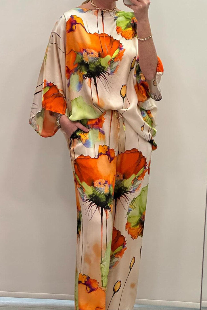 Kamella | Vloeiende Bloemenprint Outfit Set