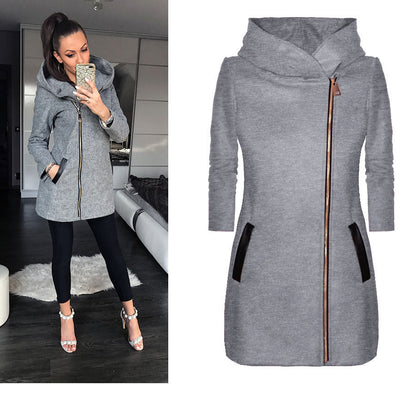Lisbet | Moderne Lange Hoodie Winterjas