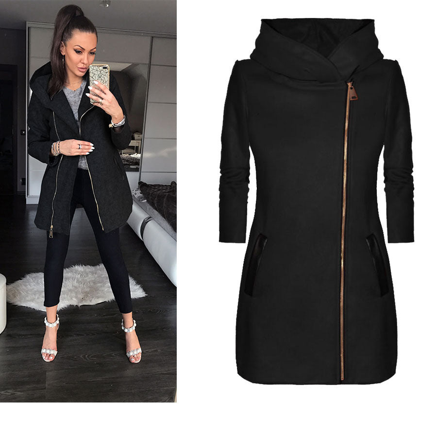 Lisbet | Moderne Lange Hoodie Winterjas