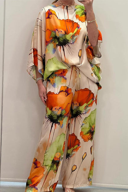 Kamella | Vloeiende Bloemenprint Outfit Set