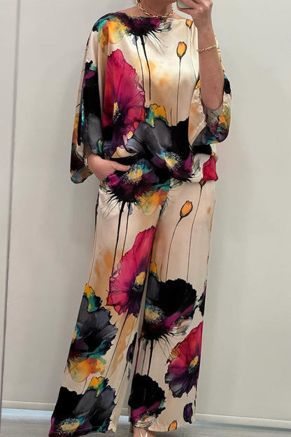 Kamella | Vloeiende Bloemenprint Outfit Set