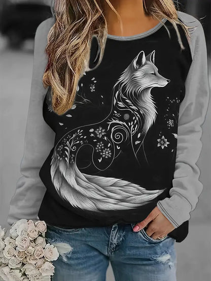 Marie | Grafische Vossenprint Casual Trui