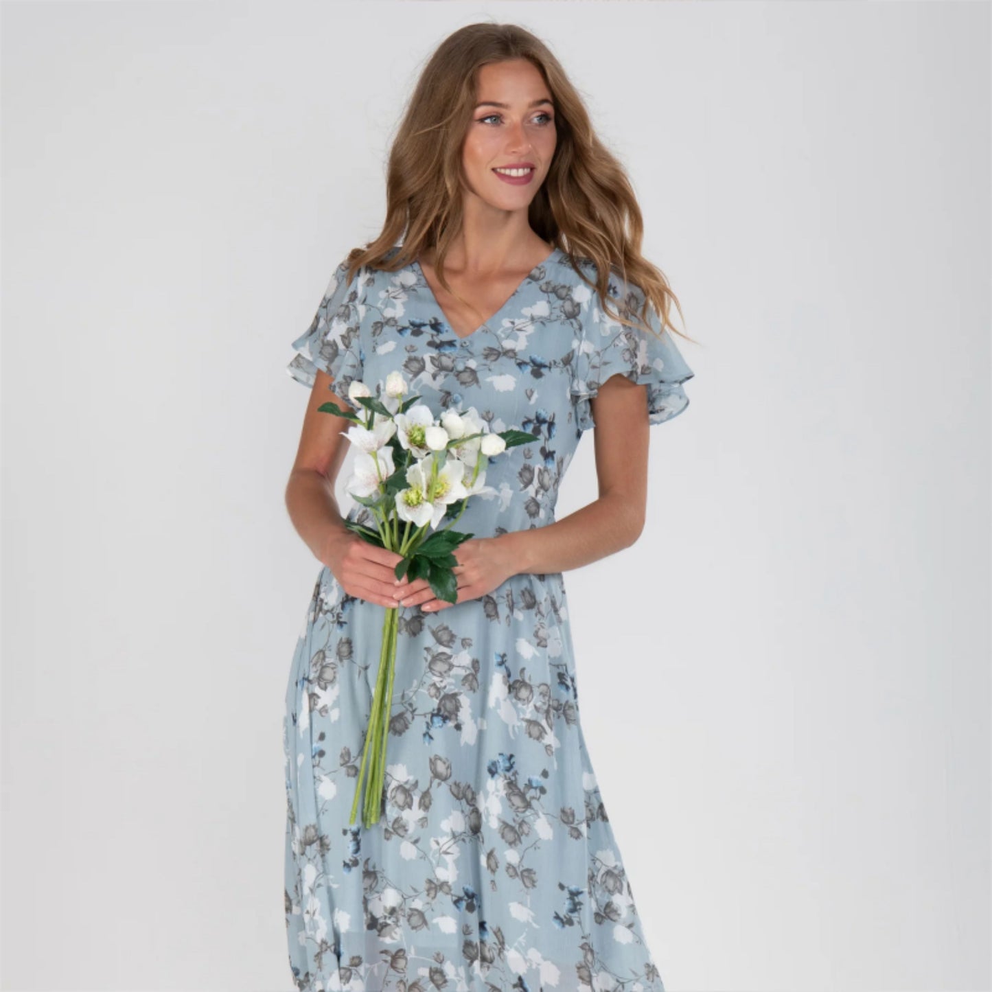 Ensorina | Dames Maxi Jurk | V-hals Bloemenprint