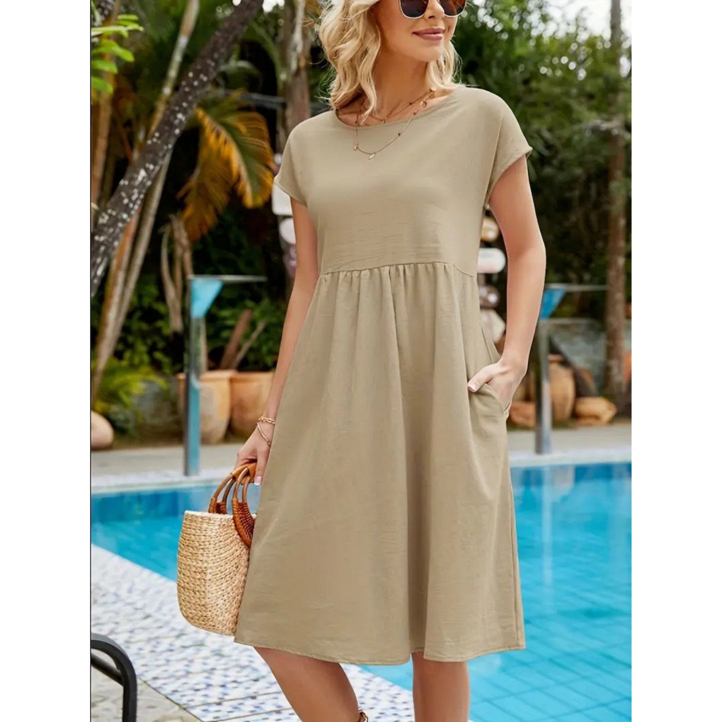 Dames Midi Jurk | Korte Mouwen