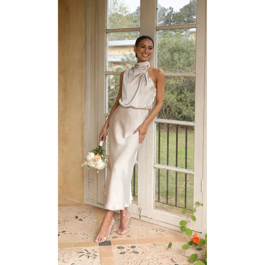 Douwika | Dames Maxi Jurk | Halternek