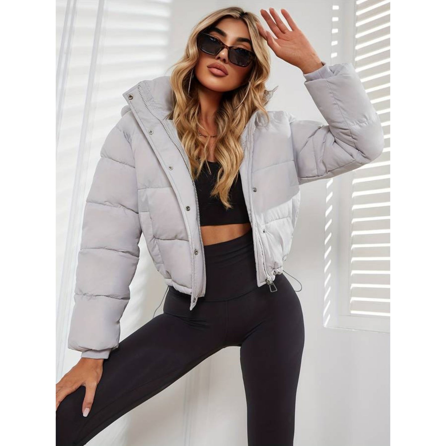 Dagelisa | Dames Puffer Jacket | Cropped Met Capuchon