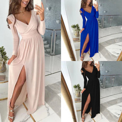Ancelotte | Dames Maxi Jurk | V-Hals Met Split