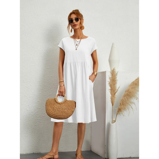 Dames Midi Jurk | Korte Mouwen