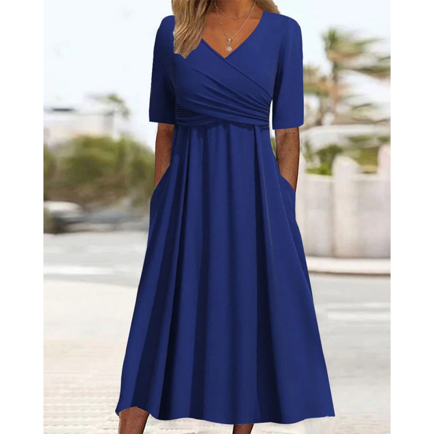 Dames Midi Jurk | Crossover
