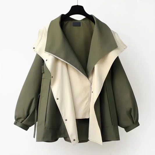 Barendieke | Dames Hooded Jas | Two-Tone Button-Up