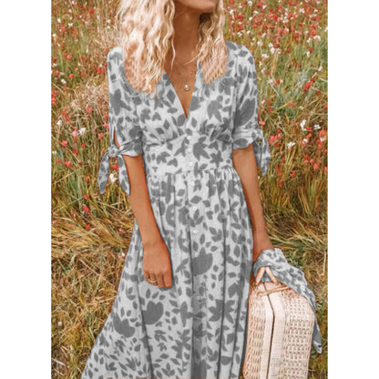 Edelinne | Dames Maxi Jurk | Bloemenprint V-hals
