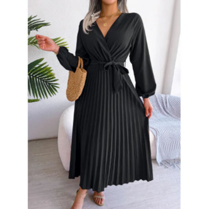 Appolot | Dames Maxi Jurk | Geplooide V-hals
