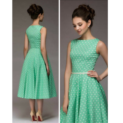Dames Elegante Midi Jurk | Polkadot