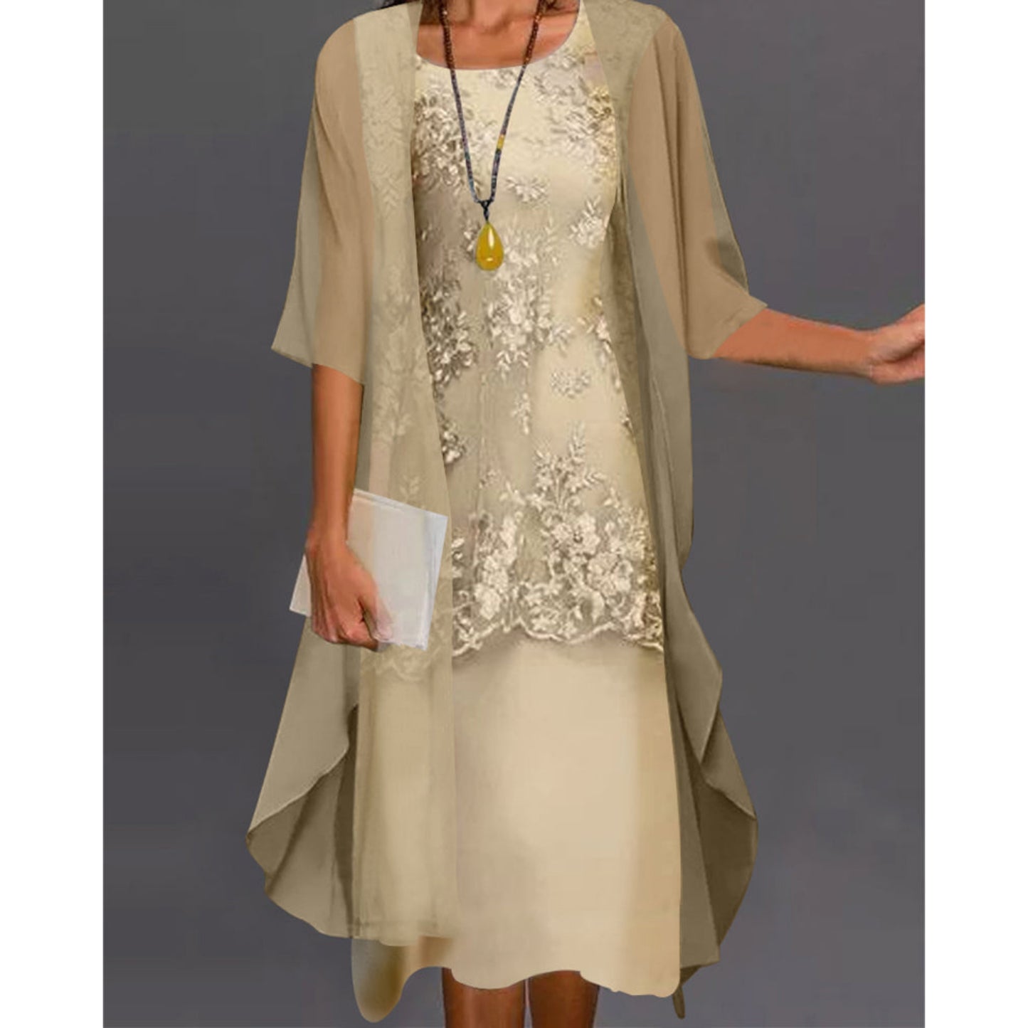 Dames Midi Jurk | Twee-Delig