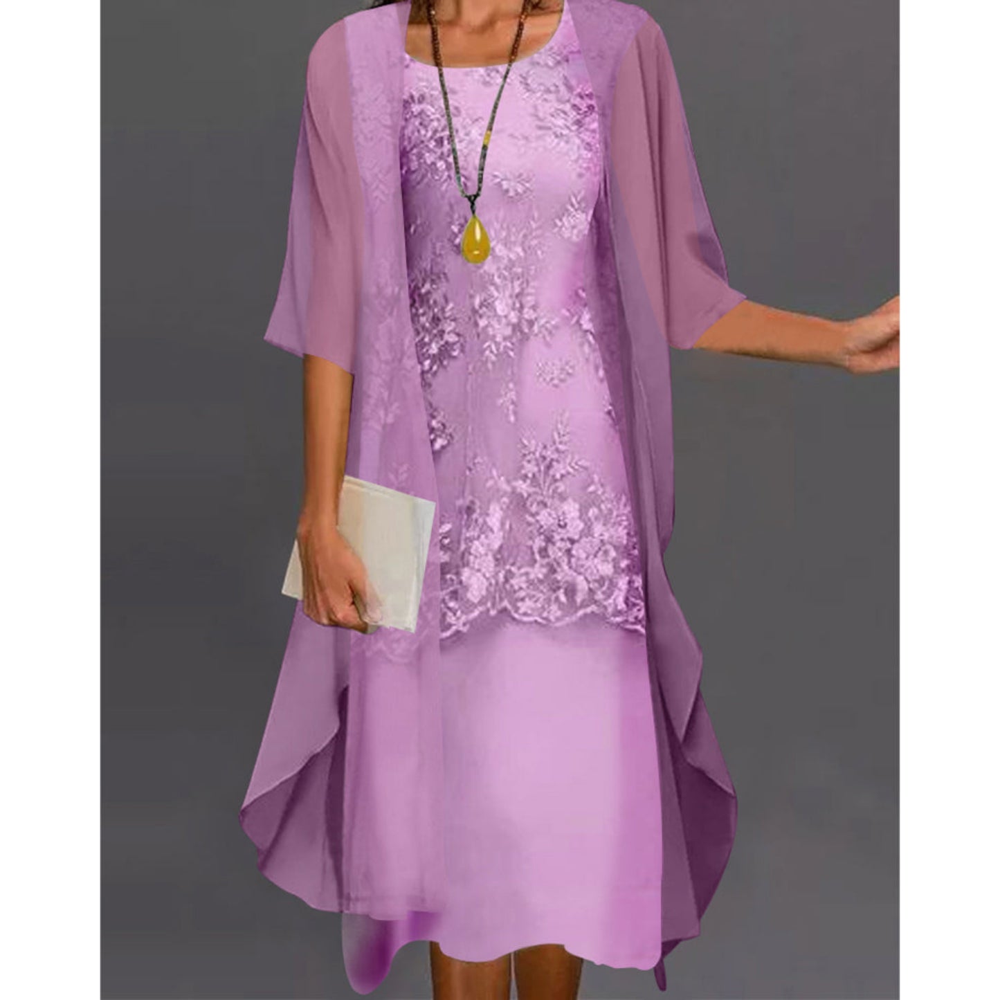 Dames Midi Jurk | Twee-Delig