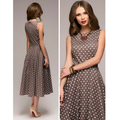 Dames Elegante Midi Jurk | Polkadot
