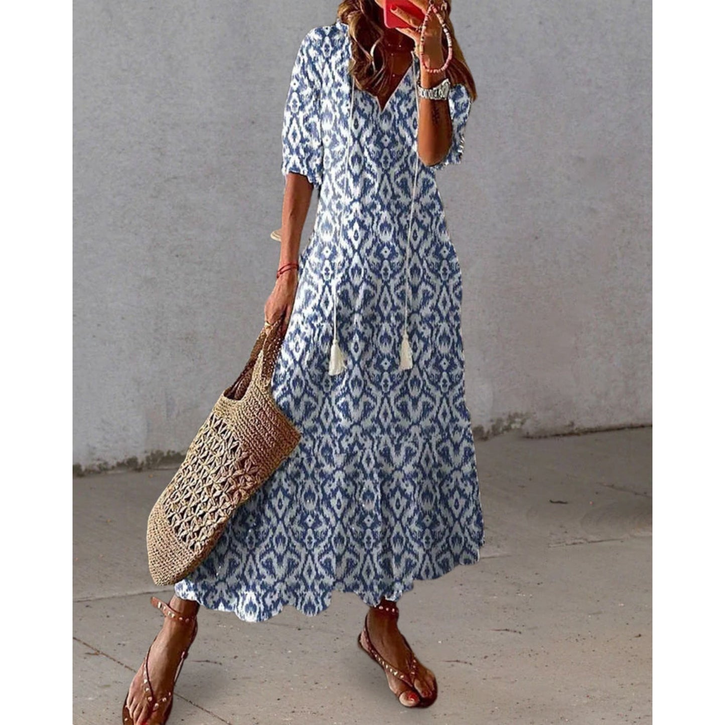 Dames Boho Print Jurk | Lange