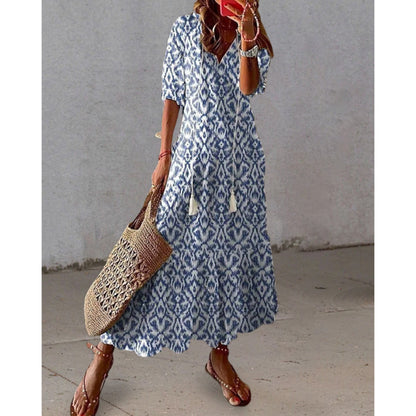Dames Boho Print Jurk | Lange