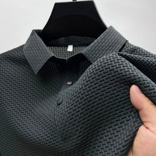 Heren Korte Mouw Casual Polo | Textuur