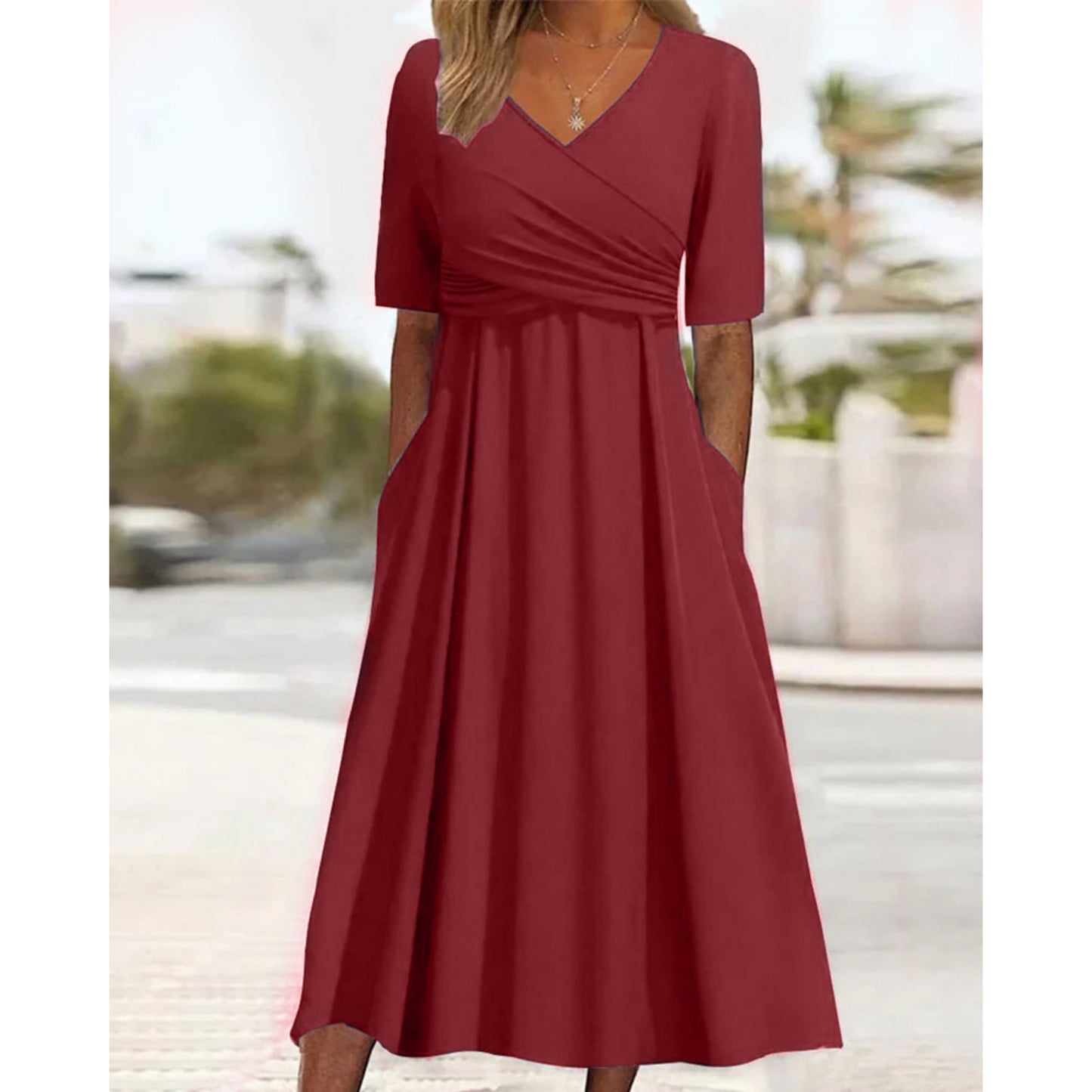 Dames Midi Jurk | Crossover