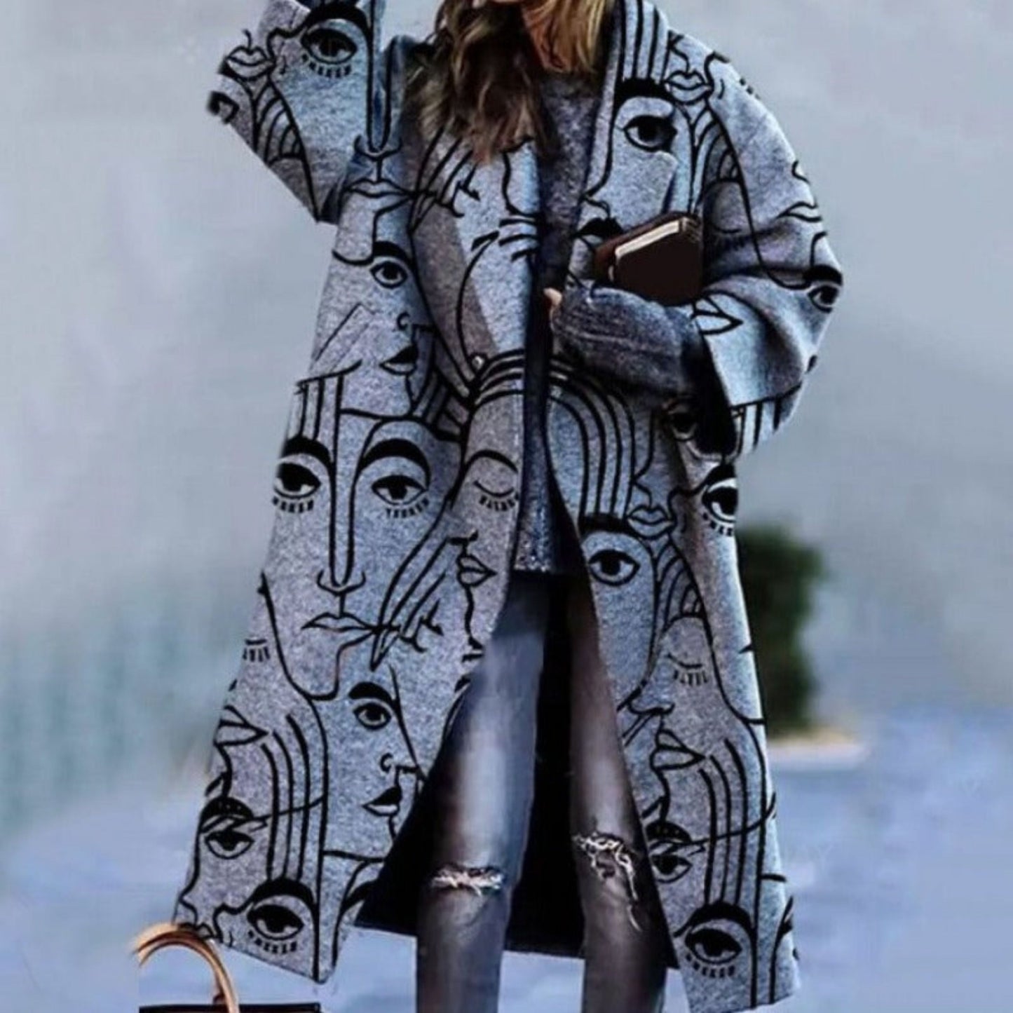 Aafgerda | Dames Lange Jas | Oversized Kleurblok