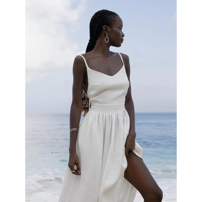 Everdineke | Dames Maxi Jurk | Mouwloos V-Hals