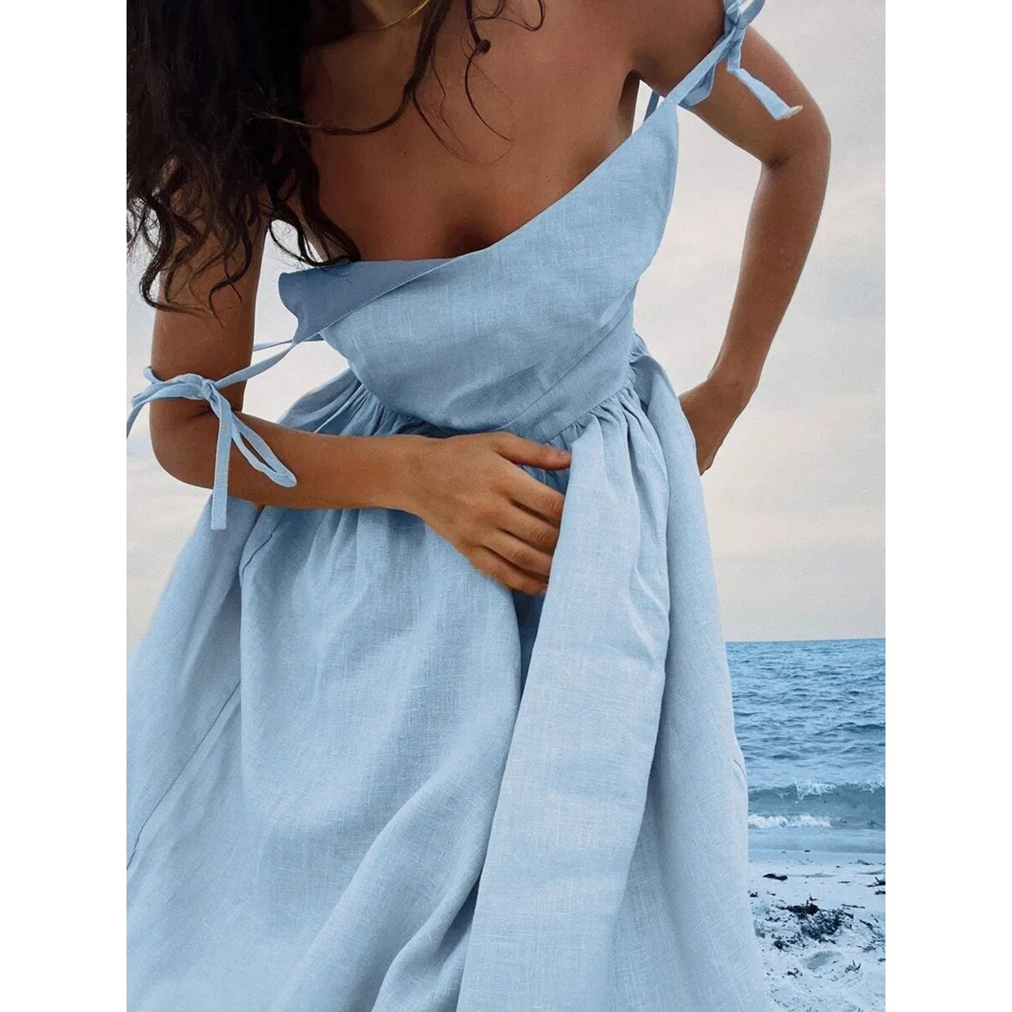 Everdineke | Dames Maxi Jurk | Mouwloos V-Hals