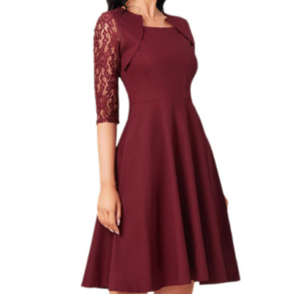 Dagmarette | Dames Midi Jurk | Kanten Mouwen