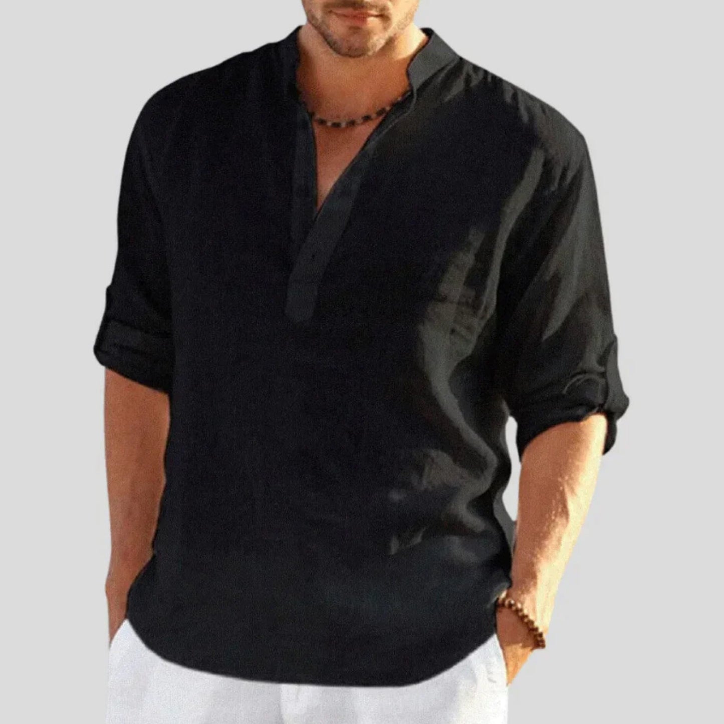 Jelmijn | Heren Overhemd | Henley Hals